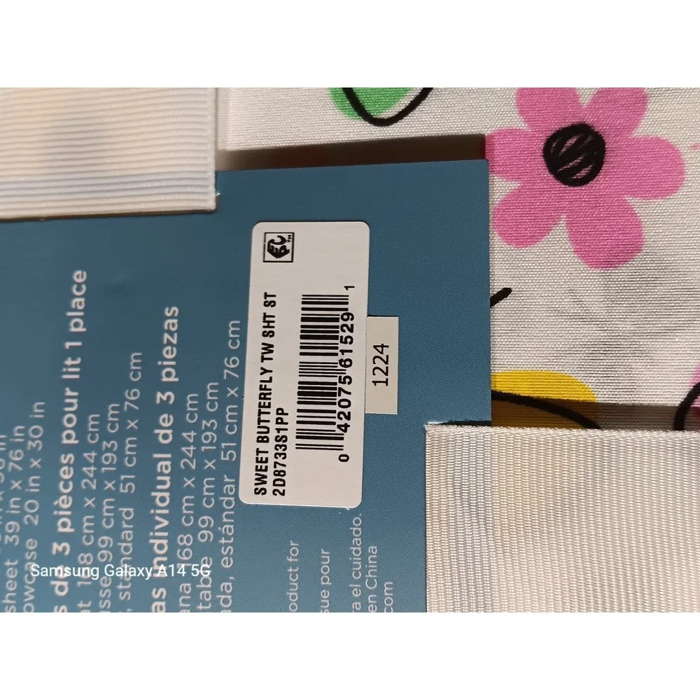 DREAM FACTORY Twin Sheet Set Sweet Butterfly Floral Ultra Soft Microfiber NEW